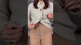 How to crop your cardigan 🤎 Subscribe for shorts fashion [upl. by Siryt]