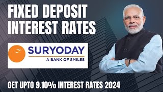 Suryoday Finance Banks Fixed deposit interest ratesOctober 2024Get upto 910 interest rates [upl. by Ecnerual601]