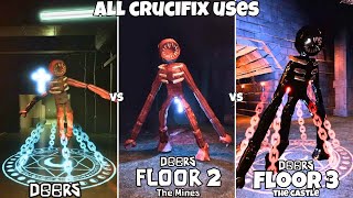 DOORS VS DOORS FLOOR 2 VS DOORS FLOOR 3 ALL CRUCIFIX USES [upl. by Yellek]