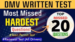 The 20 Hardest Questions in DMV Written Test  DMV Written Test 2024  CA DMV Senior Written Test [upl. by Liban]