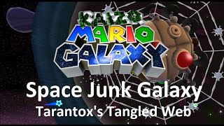 Kaizo Mario Galaxy  Space Junk Galaxy – Tarantoxs Tangled Web  100 Walkthrough [upl. by Gnaig248]