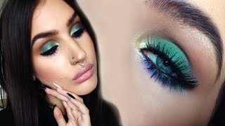 ♡ Soft colorful smokey eyes  Green gold and purple makeup tutorial ♡ [upl. by Chapa283]