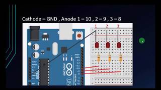 Arduino Tutorial for Beginners 5  Setup And Loop Blocks  light LEDs right to left [upl. by Adnoval]