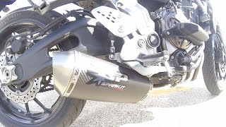 Test complet échappement Spark  MT07 Spark exhaust [upl. by Shelba]