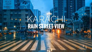 Karachi City Rain Street View Drive  Expedition Pakistan [upl. by Euqinue]