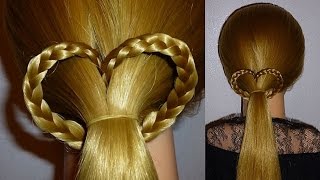 Herz Zopf Frisur für mittellange Haare flechten für jeden Anlass Heart Braid Tutorial Peinados [upl. by Dnalon]