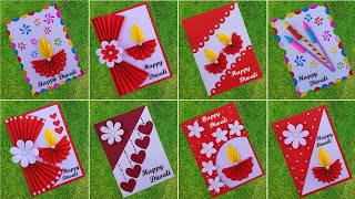 diwali greeting card for school competition  8 Beautiful Greeting Card Ideas For Diwali [upl. by Uliram]