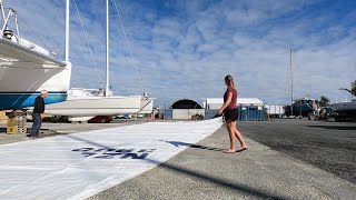 BOAT PROJECTS Mainsail on a budget Ep 10  Replacing our main sail without spending a fortune [upl. by Derian]