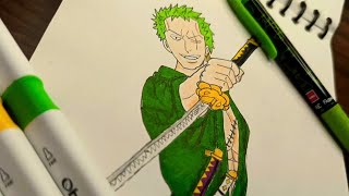 Zoro drawing  Roronoa Zoro drawing  One piece easy drawing [upl. by Colleen]