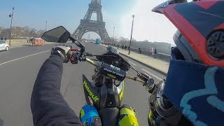 WHEELING SUR PARIS   SUPERMOTO [upl. by Eiramnwad]