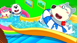 I Built a Waterpark In My House  Kids Play Safe At Home 🤩 Wolfoo Kids Cartoon [upl. by Zerimar]