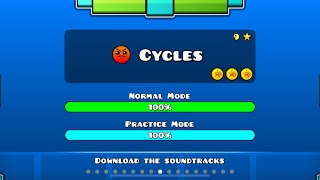 GEOMETRY DASH  CYCLES ALL COINS [upl. by Eiser]