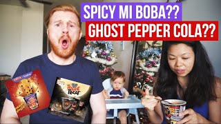 SPICY MI BOBA TEALIVE MAMEE AND GHOST PEPPER COLA AND NOODLES DAEBAK MALAYSIA CHALLENGE OMG [upl. by Eniamraj568]