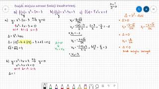Obliczanie miejsc zerowych funkcji kwadratowej [upl. by Terrill]