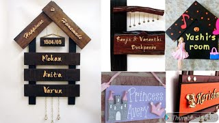 Wooden nameplate  Name plates  Wooden name plate ideas  Unique Name Plate Designs [upl. by Saucy]