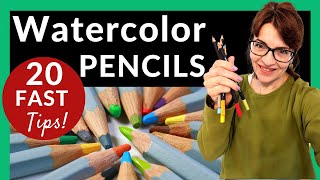 20 FAST Watercolor Pencil Tips to TRANSFORM Your Results [upl. by Melac]