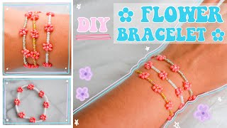 DIY seed bead flower bracelet EASY [upl. by Copeland894]