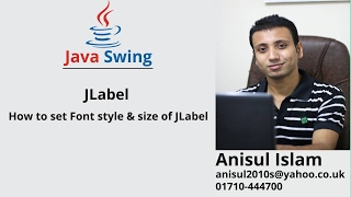 Java Swing Bangla Tutorial 14  How to set Font style amp size of JLabel [upl. by Cleo]