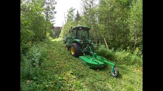 John Deere 3046r mowing the trails on the Homestead with the Frontier RC2048 [upl. by Blalock586]