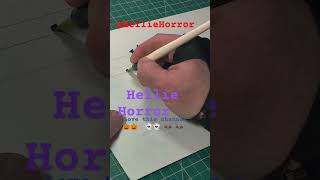 Write ✍️👻🦇🐢🎃☕✍️Hellie Horror HellieHorror calligraphy gothic name shorts fyp [upl. by Hagood]