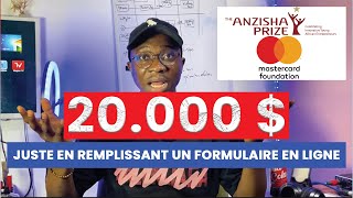 20 000  de Bourse grâce à Anzisha Prize  Toi aussi tu peux y arriver [upl. by Akemrehs]