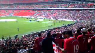 Manchester United fans singing Glory Glory at wembley [upl. by Ayhdiv]