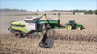 MYERS FARMS SHELLING CORN CLAAS LEXION 8700 BROWNSVILLE INDIANA OCT 3RD 2024 [upl. by Diantha778]