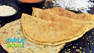 पोहा और पीली मूंग दाल का डोसा  Poha Yellow Moong Dal Dosa by Tarla Dalal [upl. by Lleinad58]