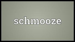 Schmooze Meaning [upl. by Zippora]