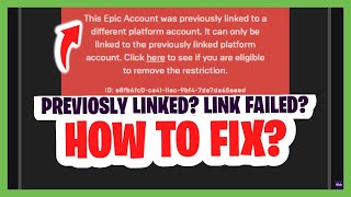 Fortnite FAILED TO LINK ACCOUNT Fortnite Already Associated with a Different Account PREVIOUSLY [upl. by Metsky]