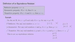 Abstract Algebra 1 Definition of an Equivalence Relation [upl. by Joella]