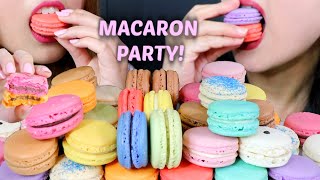 ASMR MACARON PARTY 마카롱 리얼사운드 먹방 マカロン  KimampLiz ASMR [upl. by Imit]