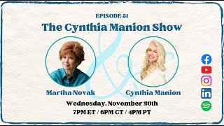 Martha Novak LIVE on The Cynthia Manion Show [upl. by Ateloj]