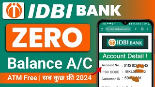 idbi bank zero balance account opening online idbi zero balance account opening online 2024 [upl. by Arratahs]