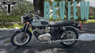 Motorcycle Review 2023 Triumph Bonneville T120 Chrome Edition [upl. by Llesram]