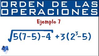 Operaciones combinadas con números enteros  Jerarquía de las operaciones  Ejemplo 7 [upl. by Yasdnil]