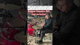 Reggae Steppers Straight 8th Feel variacion drum rhythm drums [upl. by Akeirahs]