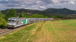 Été 2023 sur les rails du massif central X2800 Mauzin militaire en BB 67400 [upl. by Soraya]