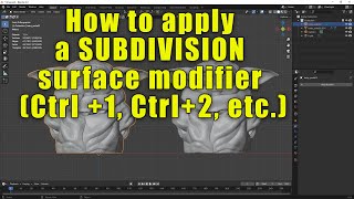 Blender  Apply subdivision surface using hotkeys Ctrl2 [upl. by Atwahs]