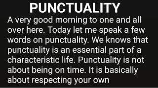 Speech on Punctuality  Short speech on punctuality in English  Importance of Punctuality [upl. by Albertina]