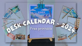 Desk Calendar  Free Printables 2024  cutiecraftsdini 2024 deskcalendar newyear newyear2024 [upl. by Ella]