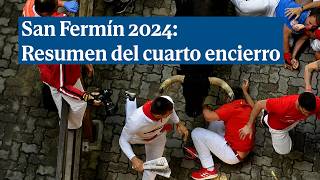 Resumen del cuarto encierro de San Fermín 2024 [upl. by Edya]