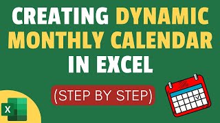 Creating Dynamic Monthly Calendar in Excel Interactive Calendar [upl. by Akinad]