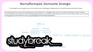 Normalformspiel Dominante Strategie  Spieltheorie [upl. by Chiaki]