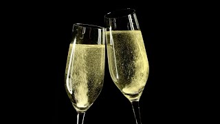 Champagne Glasses ClinkingMaking a Toast Sound Effect and Stock Video with Black Backdrop [upl. by Noram]