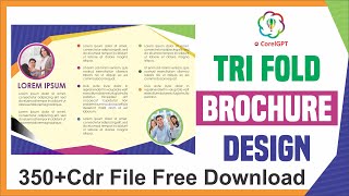 3 Fold Tri Fold Brochure Design Cdr File Free Download  brochure design coreldraw [upl. by Schnabel]