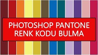 PHOTOSHOP PANTONE KODU BULMA [upl. by Druci180]