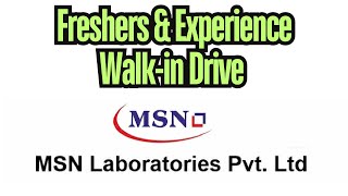 Freshers amp Experience Walkin At MSN  msc bsc bcom msc [upl. by Airtina]