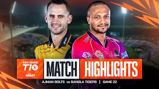 2024 Abu Dhabi T10 I Match 22 Highlights Ajman Bolts vs Bangla Tigers  Season 8 [upl. by Malachi]