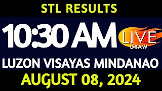 Stl Result Today 1030 am draw August 08 2024 Thursday Luzon Visayas and Mindanao Area LIVE [upl. by Hobie334]